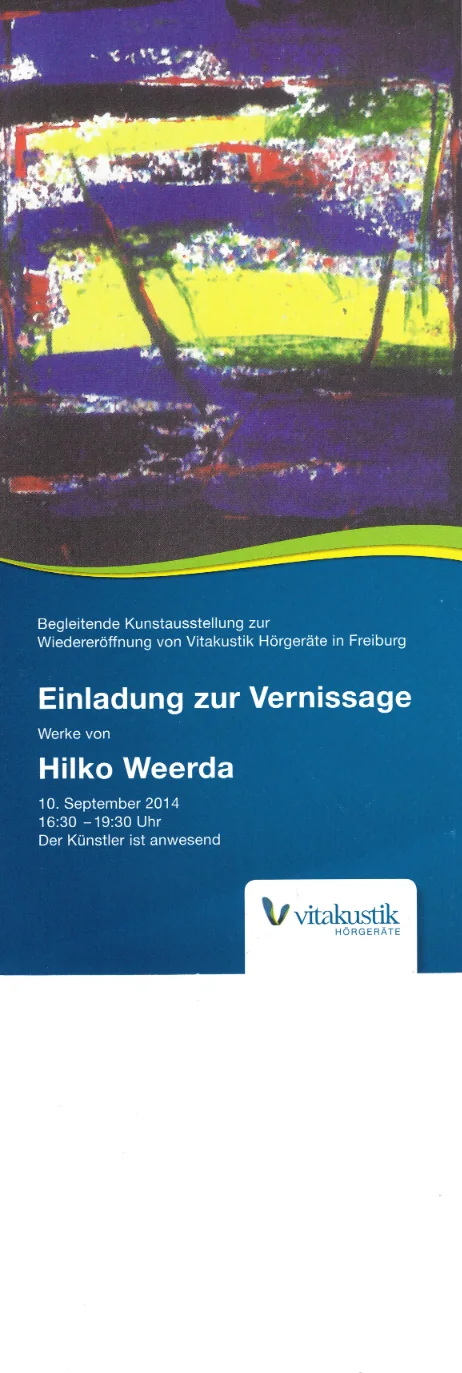 Einladung zur Vernissage bei Vitakustik in Freiburg, 2014